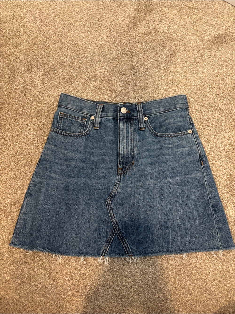 Madewell Blue Denim A-Line Skirt